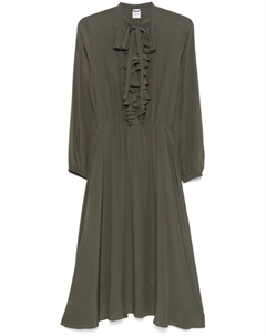 Платье макси из крепдешина, зеленый Aspesi