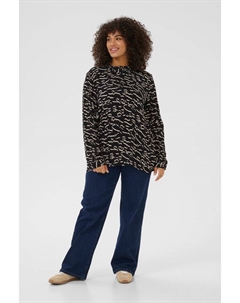 Блузка, цвет black/beige abstract print Kaffe curve