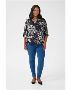 Блузка, цвет black/white painted flower Kaffe curve