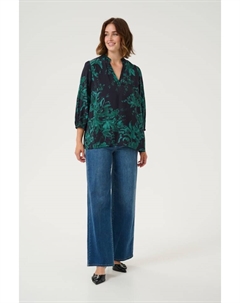 Блузка, цвет black/green painted flower Kaffe