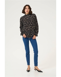 Блузка, цвет black/beige abstract print Kaffe