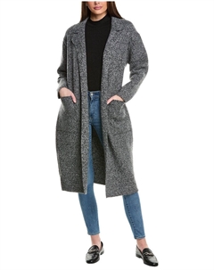 Кардиган с лацканами и вырезами, серый Vince camuto