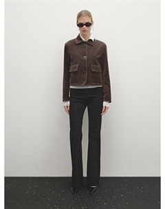 Пиджак из 100% хлопкового бархата, коричневый Massimo dutti