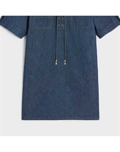 Платье с короткими рукавами, темно-синий Celine