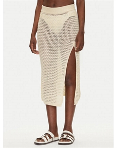 Юбка миди стандартный крой E5GD09 Z3N30, экрю Guess