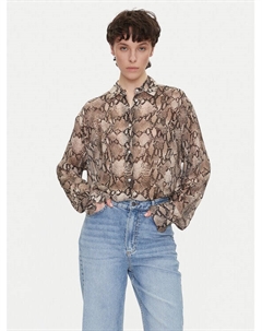 Рубашка оверсайз The Boyfriend 50539779, коричневый Hugo