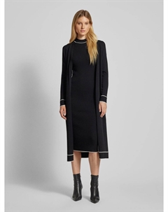 Трикотажное платье с контрастными полосками, черный Comma,