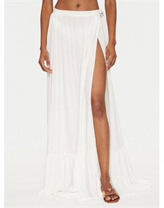 Юбка макси стандартный крой E5GD05 WH3X2, белый Guess
