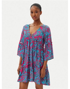 Летнее платье свободного покроя BL798, бирюзовый Selmark