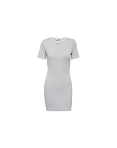 Платье с короткими рукавами женское серое Miu miu