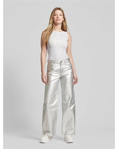 Майка с декоративными камнями, модель «Энни», светло-серый Weekday