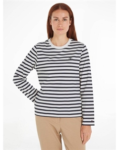 Лонгслив, белый/черный Tommy hilfiger