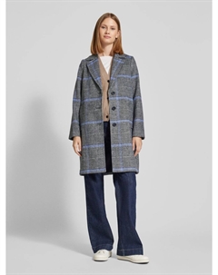 Длинное пальто Comfort Fit в клетку, светло-голубой Tom tailor