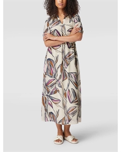 Платье макси свободного кроя с завязками и рукавами-фонариками, экрю Comma,