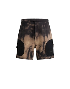 Шорты свободного кроя из хлопчатобумажной махры с логотипом, коричневый Hugo