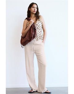 Брюки-Джоггеры из смеси льна в деревенском стиле, розовый Pull & bear