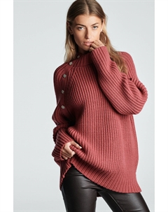 Свитер с высоким вырезом и декоративными пуговицами, розовый Next