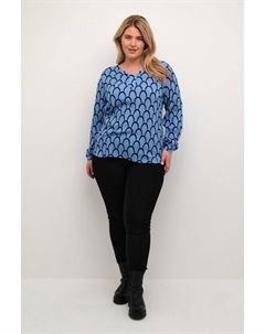 Блузка, цвет blue/black graphic print Kaffe curve