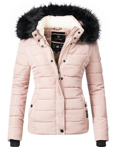 Стеганая куртка Наваху "Миамор", с капюшоном, качественная зимняя куртка с объемным капюшоном из искусственного меха, розовый Navahoo