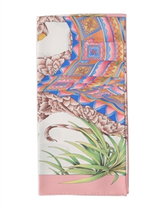 Шелковый платок с узором India, розовый Ferragamo