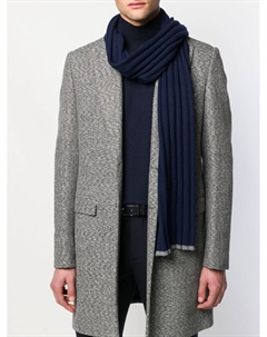 Широкий шарф в рубчик, синий Brunello cucinelli