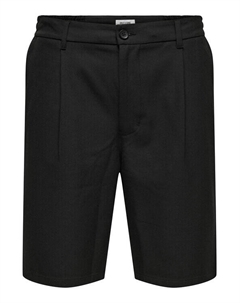 Шорты из ткани обычного кроя Lou 22032473, черный Only & sons