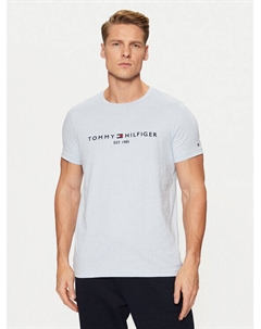 Футболка обычного кроя Tommy Logo MW0MW11797, голубой Tommy hilfiger