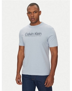 Футболка обычного кроя Double Logo K10K114149, голубой Calvin klein