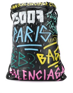 Balenciaga рюкзак bazar с принтом граффити один размер черный Balenciaga