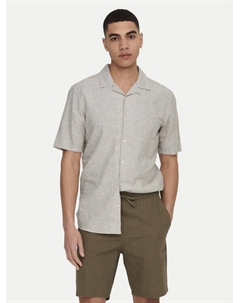 Рубашка облегающего кроя Caiden 22025116, бежевый Only & sons