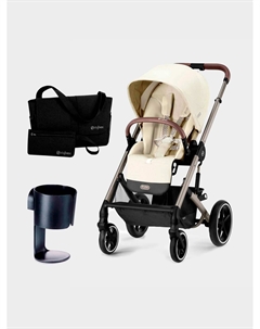 Коляска Balios S Lux TPE Seashell Beige (ВАК) в комплекте с сумкой-органайзером и подстаканником Cybex