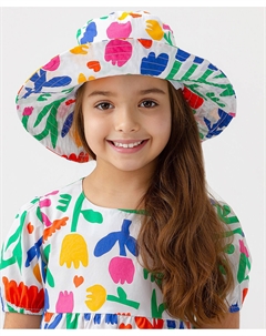 Панама белая с принтом Button blue