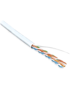 Кабель витая пара U/UTP 5e кат. 4 пары UUTP4-C5E-S24-IN-LSZH-WH-100 24AWG(0.51 мм), медь, одножильный (solid), внутренний, LSZH, нг(A)-HF, б Hyperline