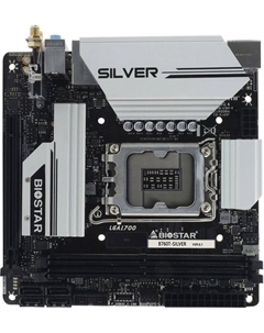 Материнская плата mini-ITX B760T-SILVER (LGA1700, 2*DDR5(5600), 4*SATA RAID, 2*M.2, PCIe, 2.5Glan, HDMI, DP, 2*USB 2.0, 3*USB 3.1, USB Type-C) Biostar
