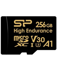 Карта памяти MicroSDXC 256GB SP256GBSTXDV3V1HSP Class 10 UHS-I A1 V30 U3 (SD адаптер) 100MB/s Silicon power