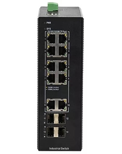 Коммутатор управляемый IES200-V25-4S10T Managed industrial switch with 4*Gigabit SFP ports and 10*Gigabit TX ports; industrial DC 12~55V redunda Bdcom