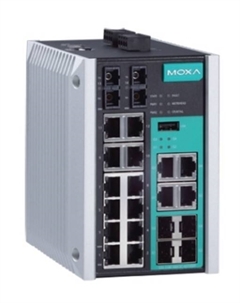 Коммутатор управляемый EDS-518E-SS-SC-4GTXSFP 12x10/100BaseT(X) ports, 2 100BaseFX single-mode ports with SC connectors, and 4 combo 10/100/1000B Moxa