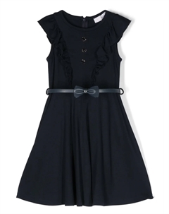 Платье А-силуэта с оборками, синий Monnalisa