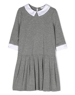 Расклешенное платье с логотипом, серый Monnalisa