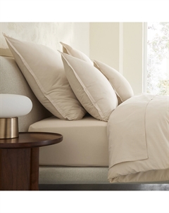 Наволочка из стираной хлопковой перкали Sabbal бежевый Am.pm.