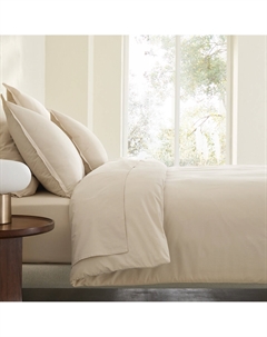 Пододеяльник из стираной хлопковой перкали Sabbal бежевый Am.pm.