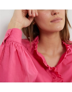Блузка с викторианским воротником длинными рукавами розовый Laredoute