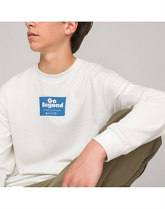 Лонгслив оверсайз принт на спинке бежевый Laredoute