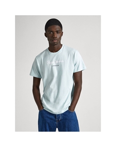 Футболка прямая с логотипом с принтом синий Laredoute