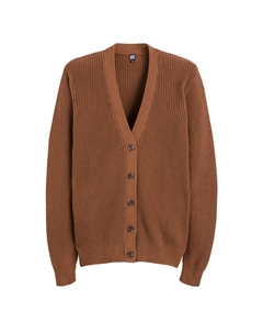 Кардиган на пуговицах из тонкого трикотажа каштановый Laredoute