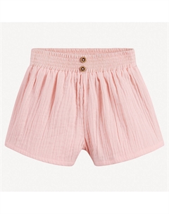 Шорты из хлопкового газа эластичный пояс розовый La redoute collections