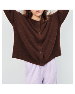 Кардиган с длинными рукавами и круглым вырезом DAMSVILLE каштановый Laredoute