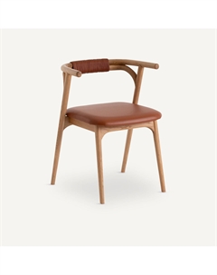 Обеденное кресло из дуба и кожи Fermyo бежевый Am.pm.