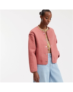 Стеганая куртка на кнопках розовый La redoute collections