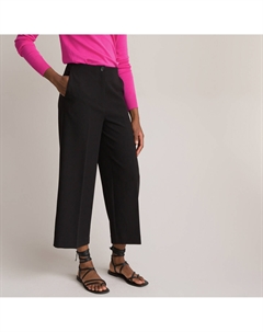 Брюки прямые широкие и укороченные черный Laredoute